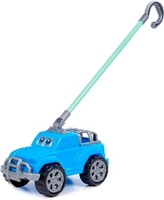 Игрушка-каталка Полесье Дени с ручкой 74994 (голубой) - фото