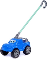 Игрушка-каталка Полесье Боби с ручкой 75014 (синий) - фото