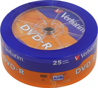 DVD-R диск Verbatim 4.7Gb 16x 43730 (25 шт.) - фото