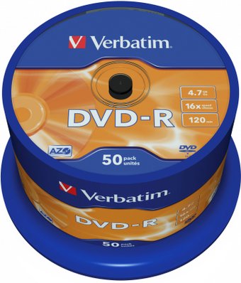 DVD-R диск Verbatim 4.7Gb 16x 43548 (50 шт.) - фото