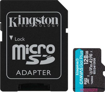 Карта памяти Kingston Canvas Go! microSDXC 128GB SDCG4/128GB (с адаптером) - фото