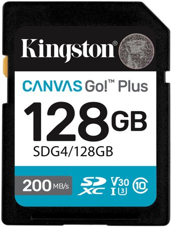 Карта памяти Kingston Canvas Go! Plus SDXC 128GB SDG4/128GB - фото