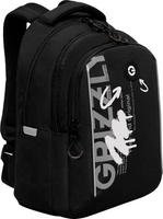 Школьный рюкзак Grizzly RB-452-3f (черный/белый) - фото