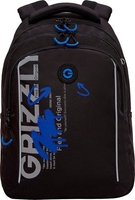 Школьный рюкзак Grizzly RB-452-3f (черный/синий) - фото