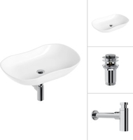 Умывальник Lauter 21570 + клапан 21190CH + сифон 21635CH (хром) - фото