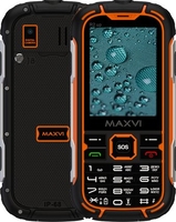 Телефон Maxvi R2 up (черный/оранжевый) - фото
