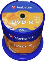 DVD-R диск Verbatim 4.7Gb 16x 43549 (100 шт.) - фото