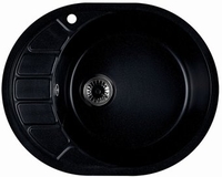 Кухонная мойка Marblan Ovata R (оникс,с сифоном) - фото