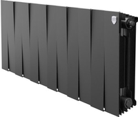Биметаллический радиатор Royal Thermo PianoForte 300 Черный - 12 секций - фото