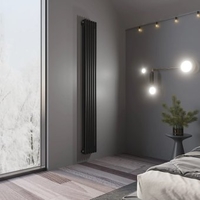 Дизайн-радиатор Faberg Extra 2 (4 секций, черный матовый RAL-9005) - фото