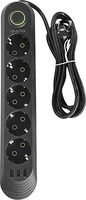 Сетевой фильтр QUMO Power Bar Light SPFS P-0009 51553 (2 м, черный) - фото
