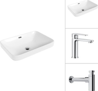 Умывальник Lauter 21441B + Moon 21СK691C с сифоном 21635CH (хром) - фото