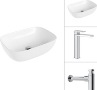 Умывальник Lauter 21493A + Cascade 21СК0655C с сифоном 21635CH (хром) - фото