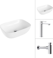 Умывальник Lauter 21493A + Moon 21СK81691C с сифоном 21635CH (хром) - фото