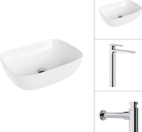 Умывальник Lauter 21493A + Reef 21CK8678C с сифоном 21635CH (хром) - фото