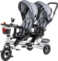 Детский велосипед Nino Двухместный (серый) - фото