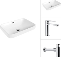 Умывальник Lauter 21441A + Moon 21СK691C с сифоном 21635CH (хром) - фото