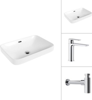 Умывальник Lauter 21441A + Reef 21CK678C с сифоном 21635CH (хром) - фото