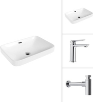 Умывальник Lauter 21441A + Sky 21CK533C с сифоном 21635CH (хром) - фото