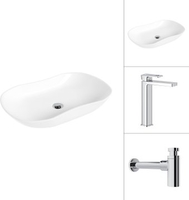 Умывальник Lauter 21570 + Cascade 21СК0655C с сифоном 21635CH (хром) - фото