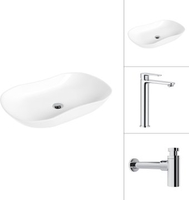 Умывальник Lauter 21570 + Moon 21СK81691C с сифоном 21635CH (хром) - фото