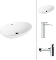 Умывальник Lauter 21709 + Cascade 21СК0655C с сифоном 21635CH (хром) - фото