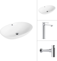 Умывальник Lauter 21709 + Moon 21СK81691C с сифоном 21635CH (хром) - фото