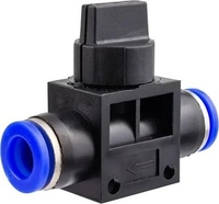 Фитинг Partner Фитинг для пластиковых трубок с краном 8x8мм PA-SHVFF08-08 - фото