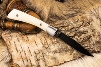 Складной нож Kizlyar Supreme Gent D2 Bone Black Titanium - фото