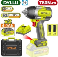 Гайковерт Dyllu DTCD1B78 (с 2-мя АКБ, кейс) - фото