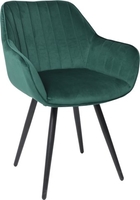 Стул с подлокотниками Аврора Роан 2 (изумрудный велюр Mirey 32/черный) - фото