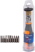 Набор отвертка с битами FORSAGE F-32810 (11 предметов) - фото