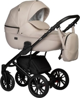 Универсальная коляска Indigo Mio ECO (2 в 1, 02/светло-бежевая кожа) - фото