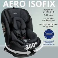 Детское автокресло Indigo Aero Isofix ST-3 (темно-серый лен) - фото