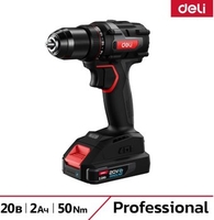 Дрель-шуруповерт Deli DE-DZ20-1D2 (с 2-мя АКБ, сумка) - фото