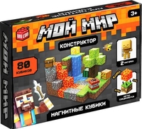 Магнитный конструктор Unicon Магнитные кубики. Мой мир T051 10576107 (80эл) - фото