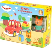 Конструктор Полесье Три кота. Компот и автомобиль 77193 - фото