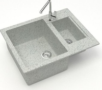 Кухонная мойка MARRBAXX Карельский камень модель 19/Q10 (светло-серый) - фото