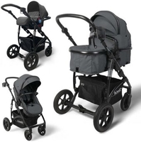 Универсальная коляска Bubago Zoom (3 в 1, темно-серый) - фото