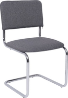 Офисный стул AksHome Славия Leto 68 (темно-серая ткань/хром) - фото