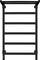 Полотенцесушитель Granula Квадро 50x80 с полкой (терморегулятор с таймером слева, черный матовый) - фото