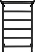 Полотенцесушитель Granula Квадро 50x80 с полкой (терморегулятор, черный матовый) - фото