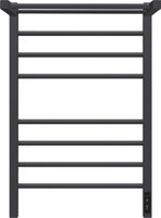 Полотенцесушитель Granula Квадро Сплит 50х80 (с полкой, терморегулятором, черный) - фото