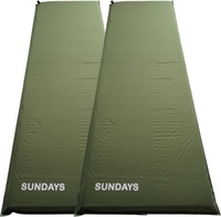 Самонадувающийся коврик Sundays ZC-SIM001-1 (5 см, 2 шт, темно-зеленый) - фото