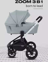 Универсальная коляска MOWbaby Zoom PU RA087 (3 в 1, silver green tea) - фото