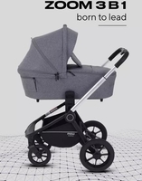 Универсальная коляска MOWbaby Zoom PU RA087 (3 в 1, silver grey) - фото