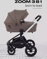 Универсальная коляска MOWbaby Zoom PU RA087 (3 в 1, silver cacao brown) - фото