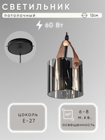 Припотолочная люстра Aitin Pro НСБ 01-60-101 96522/1 (черный/хром) - фото