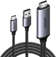 Кабель Ugreen CM773 35984A HDMI - USB Type-C/USB Type-A (2 м, черный) - фото