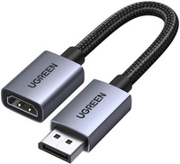 Адаптер Ugreen DP133 65982 DisplayPort - HDMI (0.2 м, черный) - фото